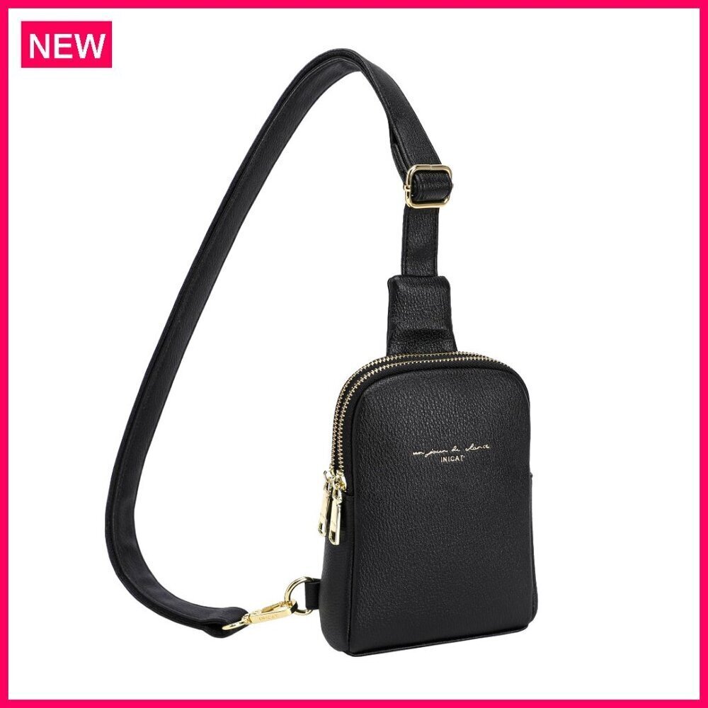 Small Crossbody Sling Bag Vegan Leather Travel Purse Adjustable Strap